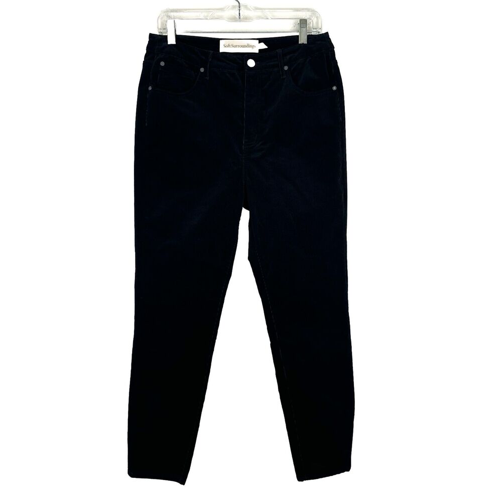 Soft Surroundings Pants Womens 8 High Rise Stretch Corduroy Skinny Jeans Black